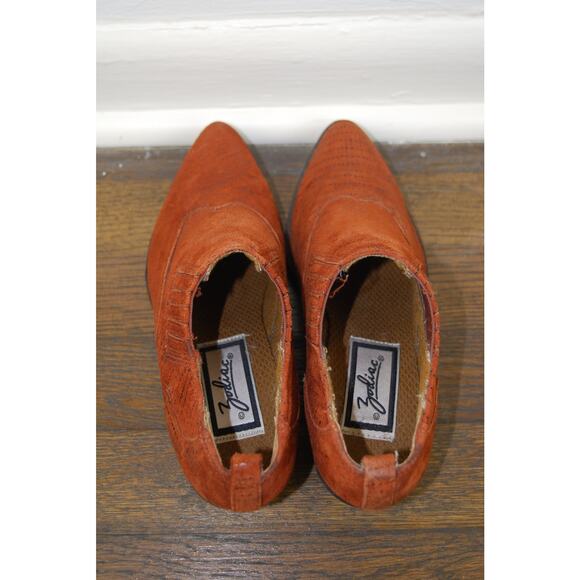 Vintage Zodiac Dazey Brown Suede Cowgirl Boot Sz 6.5 - Picture 6 of 7